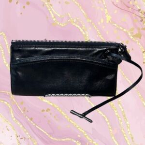 Reed Krakoff Leather Wristlet/Purse, Deep Blue&Black Color